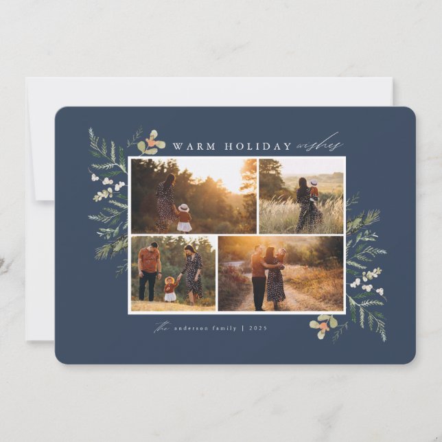 Winter Branches Holiday Photo Card (Front)