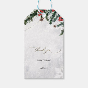 Winter Branches Red Berries Snowflakes  Gift Tags