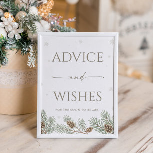 Winter Bridal Shower Advice and Wishes  Poster