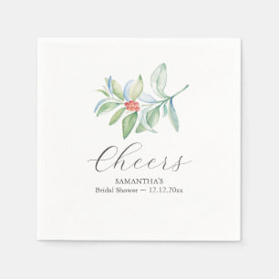 Winter Bridal Shower Cocktail Napkins Christmas