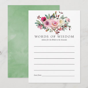 Winter Bridal Shower Floral Advice for Bride-to-be Invitation