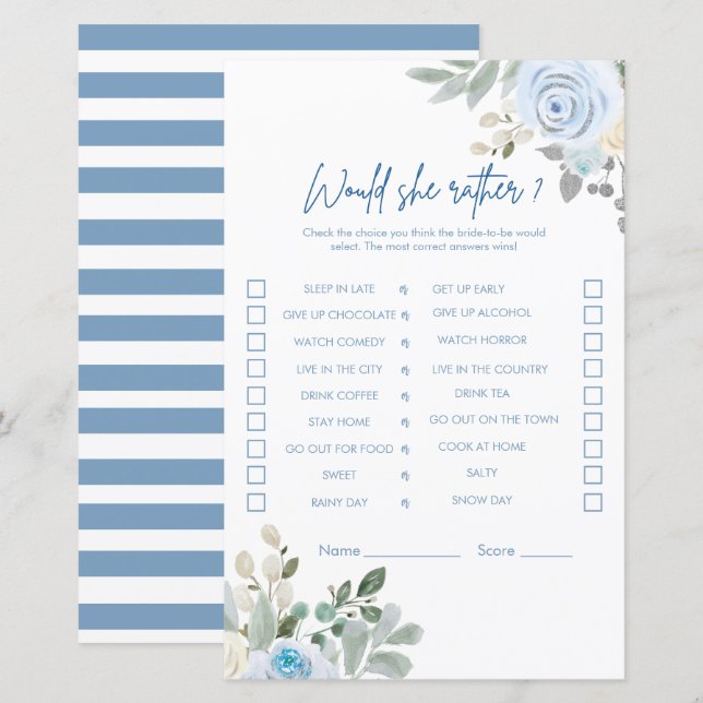Winter Bridal Shower Games (Front/Back)