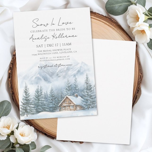 Winter Bridal Shower Invitation (Snow In Love Winter Bridal Shower Invitation)