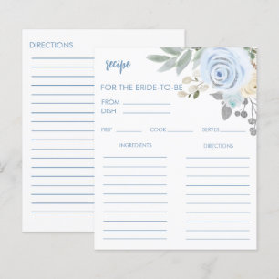 Winter Bridal Shower Recipe Card