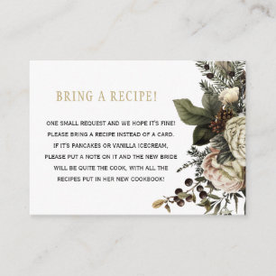 Winter bridal shower recipe request insert