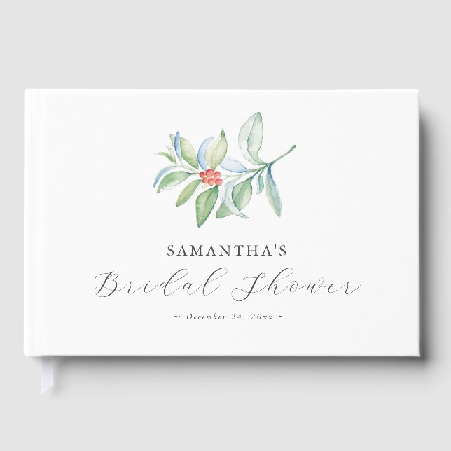 Winter Bridal Shower Theme Guest Book (Front)