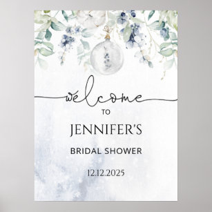 Winter bridal shower welcome poster