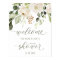 Winter Bridal Shower Welcome Sign White Floral