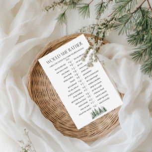 Winter Bridal Shower Would She Rather Bridal Game