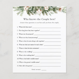 Winter Bridal Who Knows the Couple Best Game