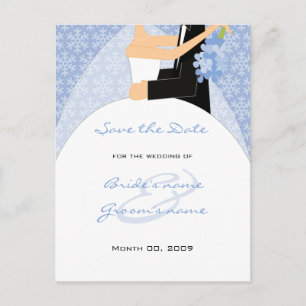 Winter Bride and Groom Save the Date Postcards