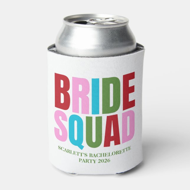 Winter Bride Squad Bachelorette Party Can Cooler (Can Front)