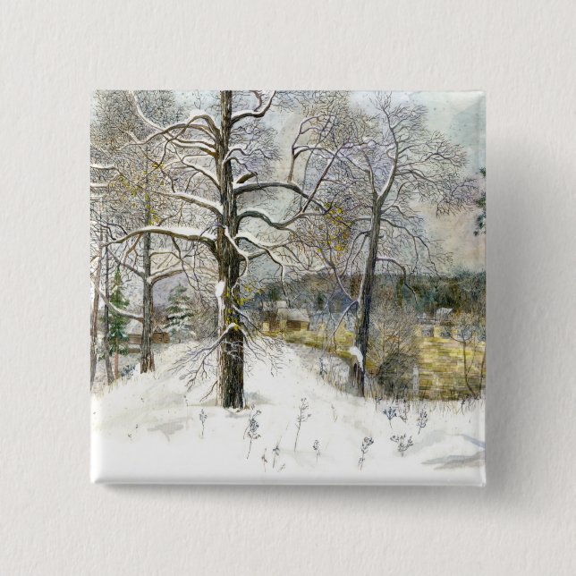 winter bridge 15 cm square badge (Front)