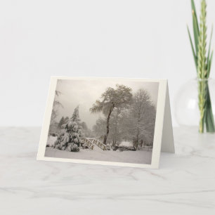 Winter Bridge Greeting Card Custom or Blank Card