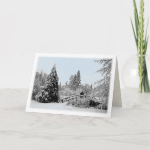 Winter Bridge Greeting Card Custom or Blank Card