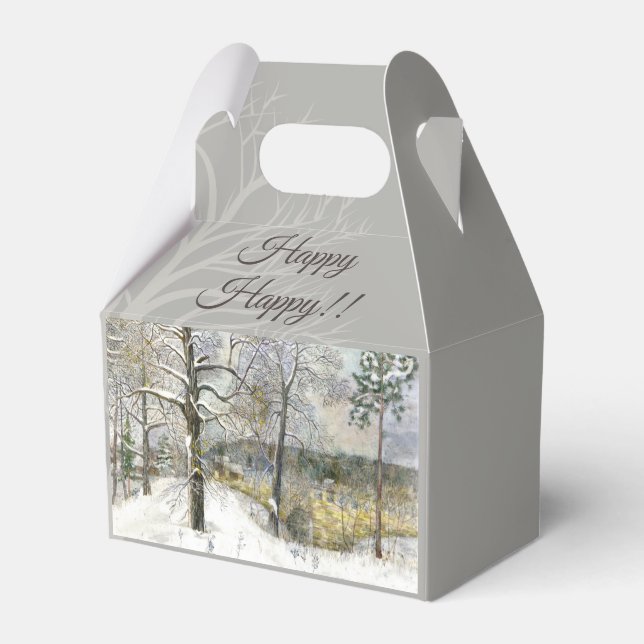 winter bridge watercolor favour box (Front Side)