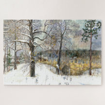 winter bridge Watercolor painting