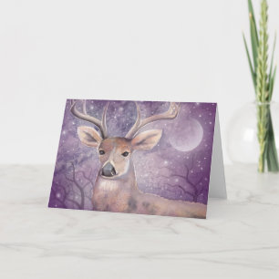 Winter Buck Fantasy Wildlife Holiday Card