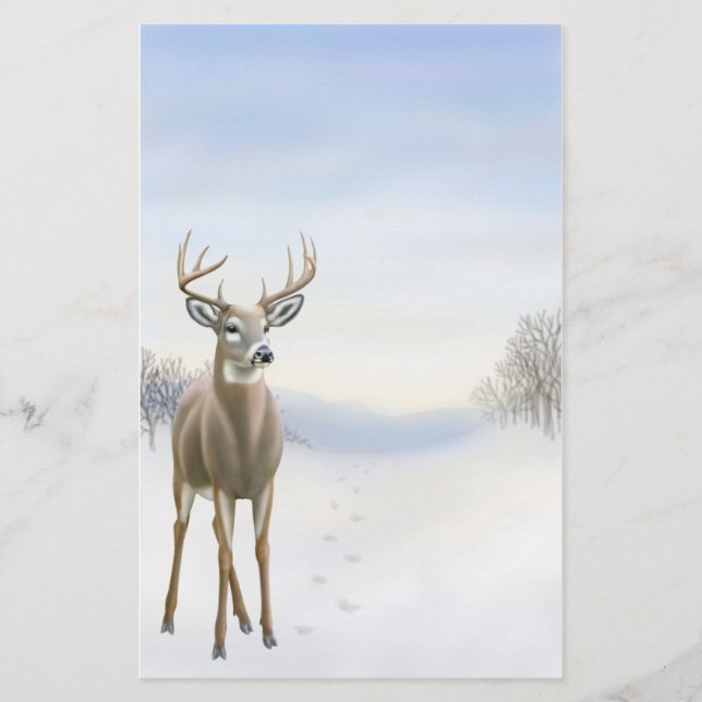 Winter Buck Stationery (Front)