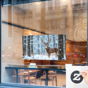 Winter Buck Window Cling