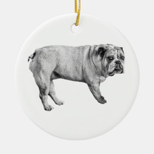 Winter Bulldog Ornament