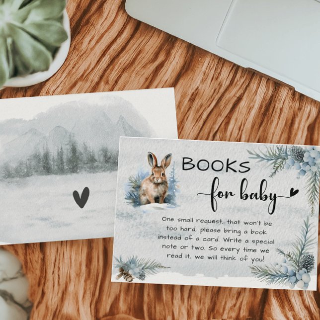 Winter Bunny Animals Baby Shower Books for Baby Enclosure Card (Creator Uploaded)