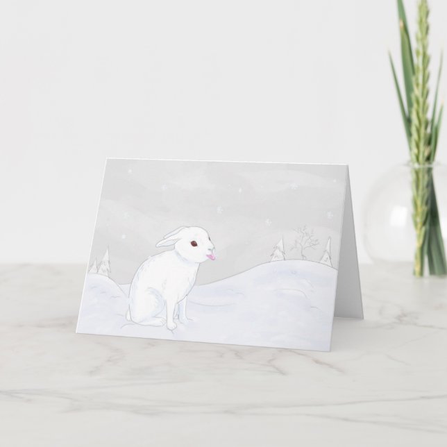 Winter Bunny Holiday Card (Front)