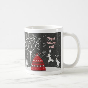 Winter Bunny Hoppy Holidays Coffee Mug