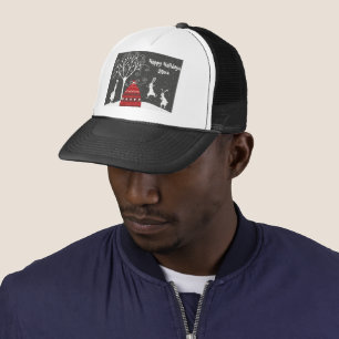 Winter Bunny Hoppy Holidays Trucker Hat