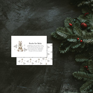 Winter Bunny Ice Skate Books For Baby Shower Enclosure Card