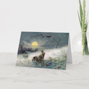 Winter bunnys Christmas card