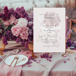 Winter Burgundy Hydrangeas Wedding Invitation