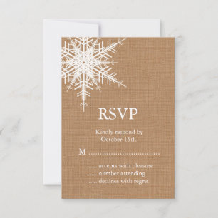 Winter Burlap RSVP Card