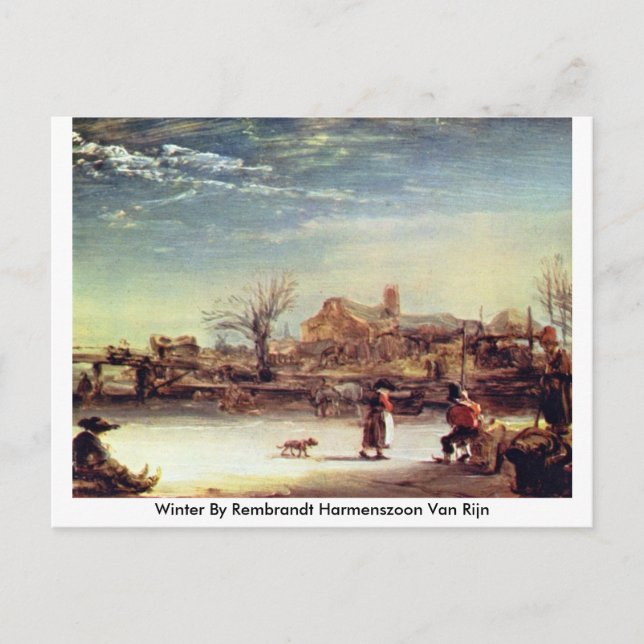 Winter By Rembrandt Harmenszoon Van Rijn Postcard (Front)