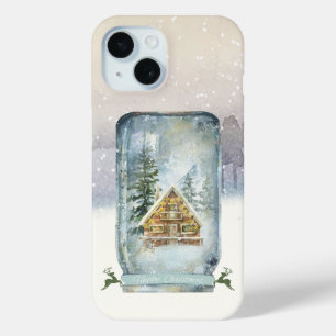 Winter Cabin Christmas iPhone 15 Case