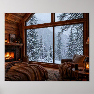 Winter Cabin Comfort Poster
