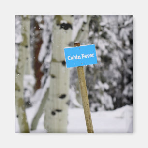 Winter Cabin Fever Holiday Season Snow Magnet