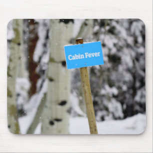 Winter Cabin Fever Holiday Season Snow Mouse Mat