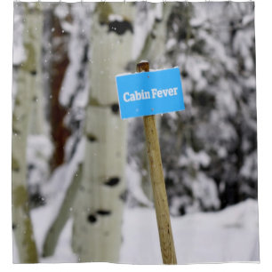 Winter Cabin Fever Holiday Season Snow Shower Curtain