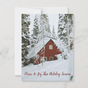 Winter Cabin In The Wilderness Holiday Card