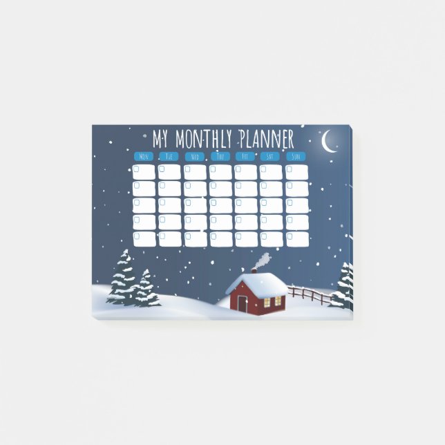 Winter Cabin Night Post-it® Notes  (Front)