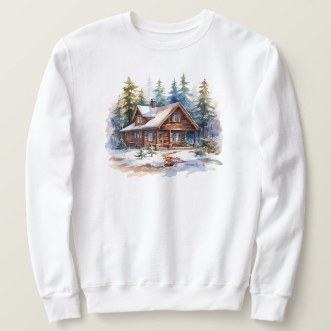 Winter Cabin Sweatshirt (Design Front)