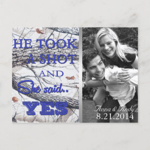 Winter Camo Save The Date Wedding Postcard