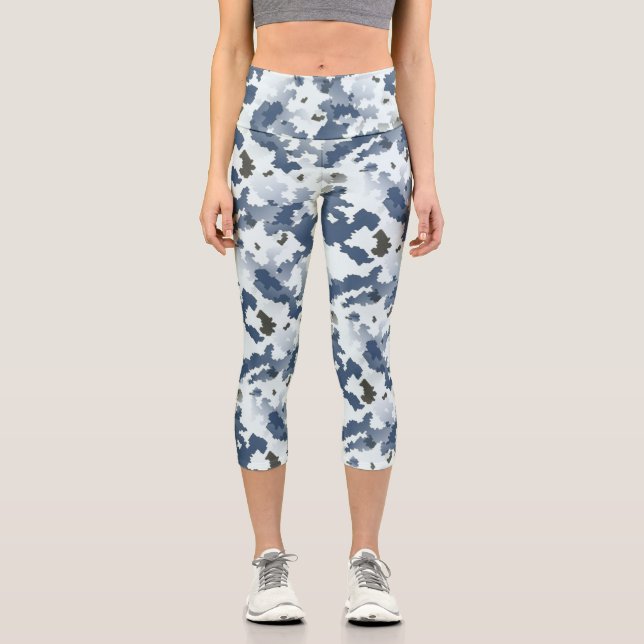 Winter Camouflage Capri Leggings (Front)