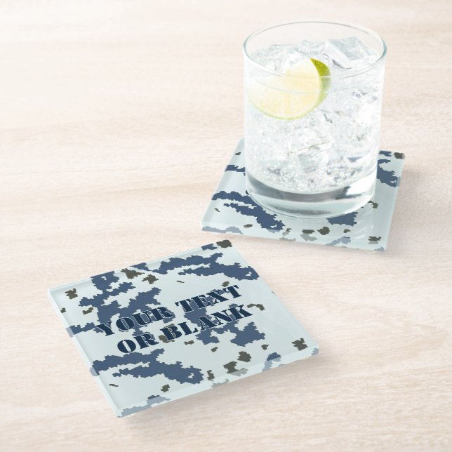 Winter Camouflage Glass Coaster (Angled)