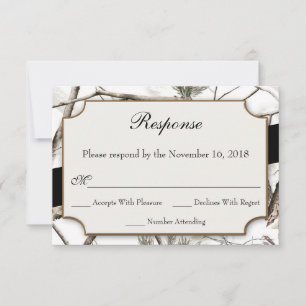 Winter Camouflage Wedding RSVP Cards