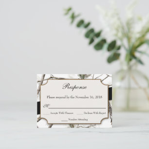 Winter Camouflage Wedding Small RSVP Cards