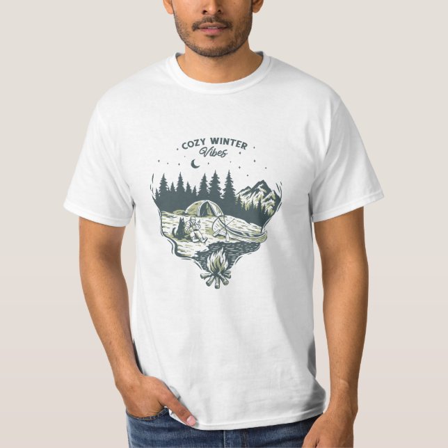 Winter Camping Nature T-Shirt (Front)