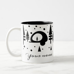 Winter Camping Snow Two-Tone Coffee Mug