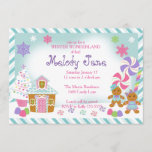 Winter Candy Land Invitation<br><div class="desc">A sweet scene with gingerbread,  lollipops and gumdrops!  Makes a fun background for your Christmas party,  winter wonderland,  birthday party or any delicious celebration!</div>